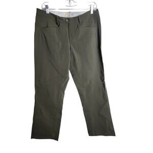 Mountain Hardwear womens hiking trail pants sz 10 Olive green pockets granola